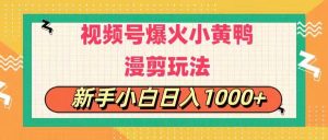 （11313期）视频号爆火小黄鸭搞笑漫剪玩法，每日1小时，新手小白日入1000+-旺仔资源库