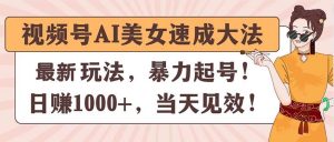 （11330期）视频号AI美女速成大法，暴力起号，日赚1000+，当天见效-旺仔资源库