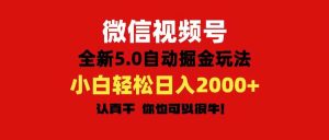 （11332期）微信视频号变现，5.0全新自动掘金玩法，日入利润2000+有手就行-旺仔资源库