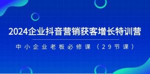 （11349期）2024企业抖音-营销获客增长特训营，中小企业老板必修课（29节课）-旺仔资源库