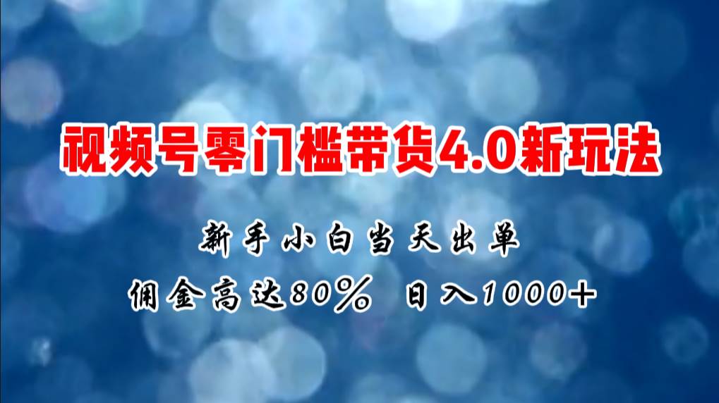 （11358期）微信视频号零门槛带货4.0新玩法，新手小白当天见收益，日入1000+-旺仔资源库