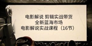 （11367期）电影解说 剪辑实战带货全新蓝海市场，电影解说实战课程（16节）-旺仔资源库