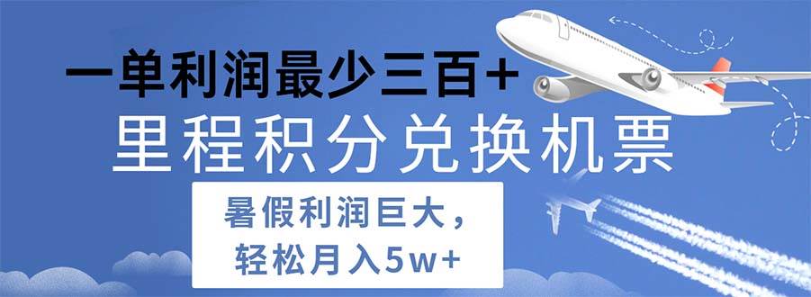 （11385期）2024暑假利润空间巨大的里程积分兑换机票项目，每一单利润最少500-旺仔资源库