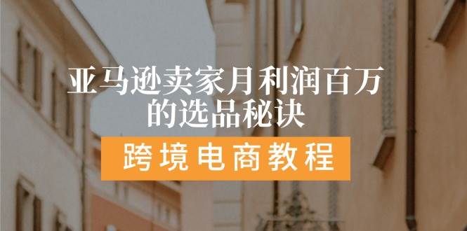（11456期）亚马逊卖家月利润百万的选品秘诀:  抓重点/高利润/大方向/大类目/选品…-旺仔资源库
