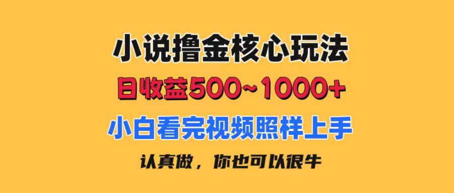 （11461期）小说撸金核心玩法，日收益500-1000+，小白看完照样上手，0成本有手就行-旺仔资源库