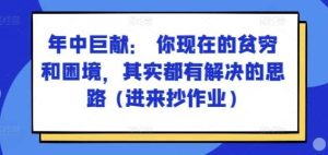 某付费文章：年中巨献： 你现在的贫穷和困境，其实都有解决的思路-旺仔资源库