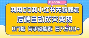 （11500期）利用QQ和小红书无脑截流拼多多助力粉,不用拍单发货,后端自动成交变现….-旺仔资源库