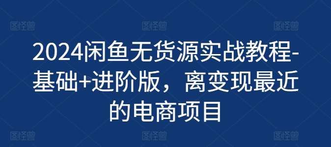 2024闲鱼无货源实战教程-基础+进阶版，离变现最近的电商项目-旺仔资源库