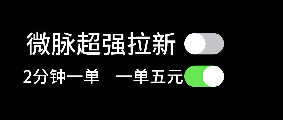 （11580期）微脉超强拉新， 两分钟1单， 一单利润5块，适合小白-旺仔资源库