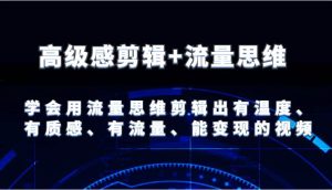 高级感剪辑+流量思维 学会用流量思维剪辑出有温度、有质感、有流量、能变现的视频-旺仔资源库