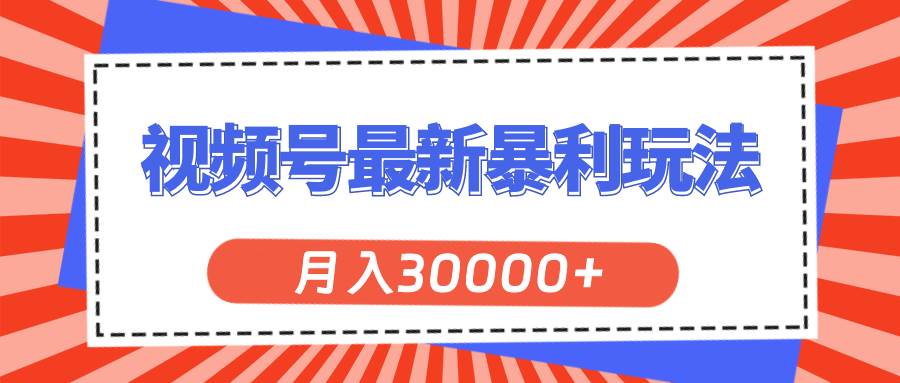 （11588期）视频号最新暴利玩法，轻松月入30000+-旺仔资源库