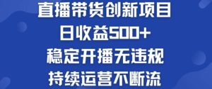 淘宝无人直播带货创新项目：日收益500+  稳定开播无违规  持续运营不断流【揭秘】-旺仔资源库