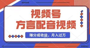 利用方言配音视频，赚视频号分成计划收益，操作简单，还有千粉号额外变现，每月多赚几千块钱【揭秘】-旺仔资源库