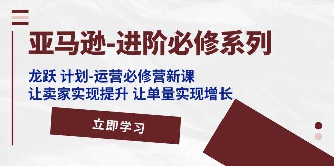 （11623期）亚马逊-进阶必修系列，龙跃 计划-运营必修营新课，让卖家实现提升 让单…-旺仔资源库