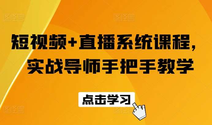 短视频+直播系统课程，实战导师手把手教学-旺仔资源库