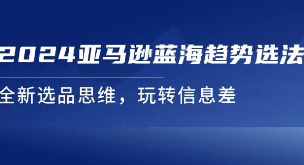 （11703期）2024亚马逊蓝海趋势选法，全新选品思维，玩转信息差-旺仔资源库