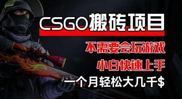 CSGO 装备搬砖项目，操作简单，不需要会玩游戏，小白也能快速上手，一个月轻松大几千【揭秘】-旺仔资源库