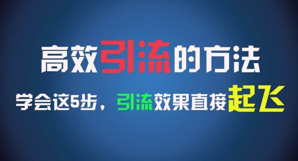 高效引流的方法，可以帮助你日引300+创业粉，一年轻松收入30万，比打工强太多！-旺仔资源库