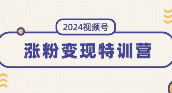 （11779期）2024视频号-涨粉变现特训营：一站式打造稳定视频号涨粉变现模式（10节）-旺仔资源库