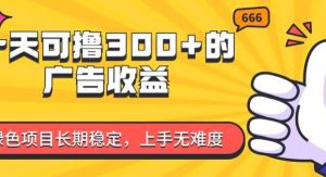 （11831期）一天可撸300+的广告收益，绿色项目长期稳定，上手无难度！-旺仔资源库