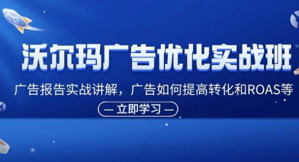（11847期）沃尔玛广告优化实战班，广告报告实战讲解，广告如何提高转化和ROAS等-旺仔资源库
