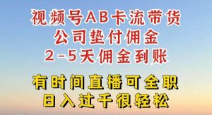 视频号独家AB卡流技术带货赛道，一键发布视频，就能直接爆流出单，公司垫付佣金-旺仔资源库