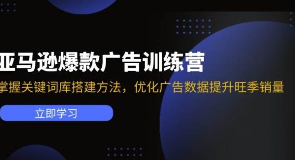 （11858期）亚马逊爆款广告训练营：掌握关键词库搭建方法，优化广告数据提升旺季销量-旺仔资源库