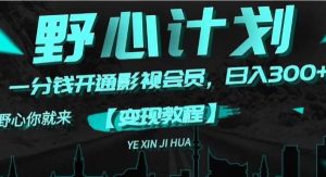 （11860期）《野心计划》一分钱卖影视会员，日入300+-旺仔资源库