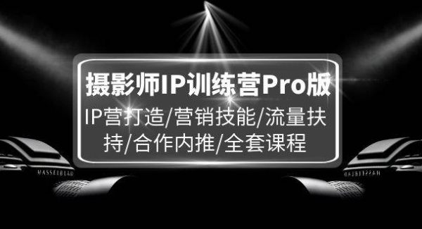 （11899期）摄影师IP训练营Pro版，IP营打造/营销技能/流量扶持/合作内推/全套课程-旺仔资源库