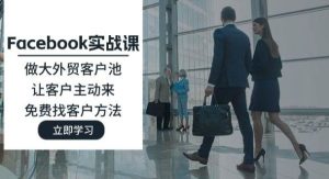 （11913期）Facebook实战课：做大外贸客户池，让客户主动来，免费找客户方法-旺仔资源库