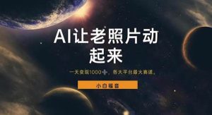 （11926期）让老照片动起来，一天变现1000+，各平台最火赛道，看完就会-旺仔资源库