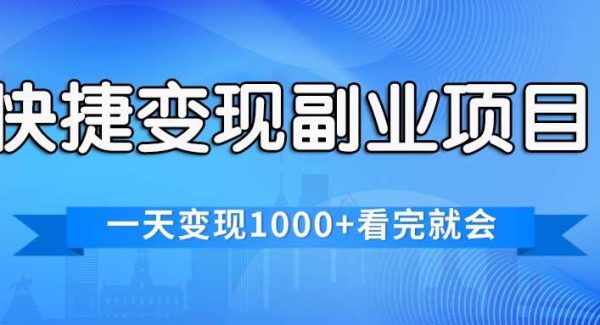 （11932期）快捷变现的副业项目，一天变现1000+，各平台最火赛道，看完就会-旺仔资源库