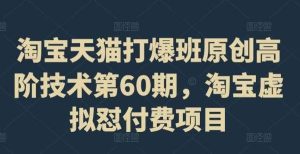 淘宝天猫打爆班原创高阶技术第60期,淘宝虚拟怼付费项目-旺仔资源库