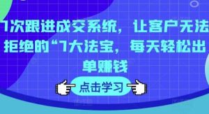 7次跟进成交系统,让客户无法拒绝的“7大法宝,每天轻松出单赚钱-旺仔资源库