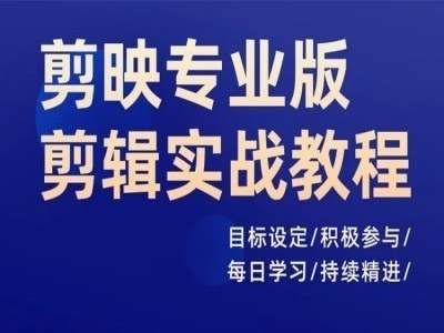 剪映专业版剪辑实战教程，目标设定/积极参与/每日学习/持续精进-旺仔资源库