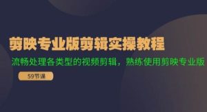 剪映专业版剪辑实操教程：流畅处理各类型的视频剪辑，熟练使用剪映专业版-旺仔资源库