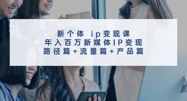 新个体ip变现课，年入百万新媒体IP变现，路径篇+流量篇+产品篇-旺仔资源库