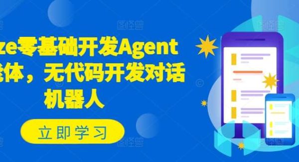 Coze零基础开发Agent智能体，无代码开发对话机器人-旺仔资源库