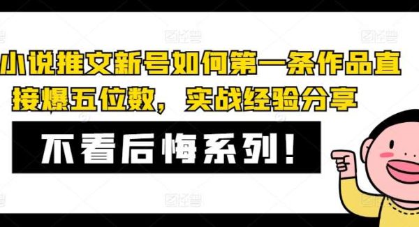 AI小说推文新号如何第一条作品直接爆五位数，实战经验分享-旺仔资源库