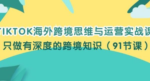 （12010期）TIKTOK海外跨境思维与运营实战课，只做有深度的跨境知识（91节课）-旺仔资源库