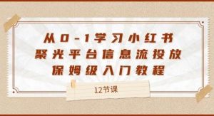 （12020期）从0-1学习小红书 聚光平台信息流投放，保姆级入门教程（12节课）-旺仔资源库