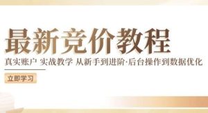 竞价教程：真实账户 实战教学 从新手到进阶·后台操作到数据优化-旺仔资源库