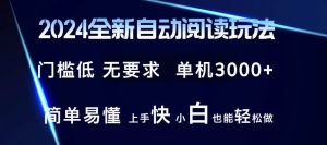 （12062期）2024全新自动阅读玩法 全新技术 全新玩法 单机3000+ 小白也能玩的转 也…-旺仔资源库