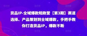 货品IP全域爆款陪跑营【第3期】赛道选择、产品策划到全域爆款，手把手教你打造货品IP，爆款不断-旺仔资源库