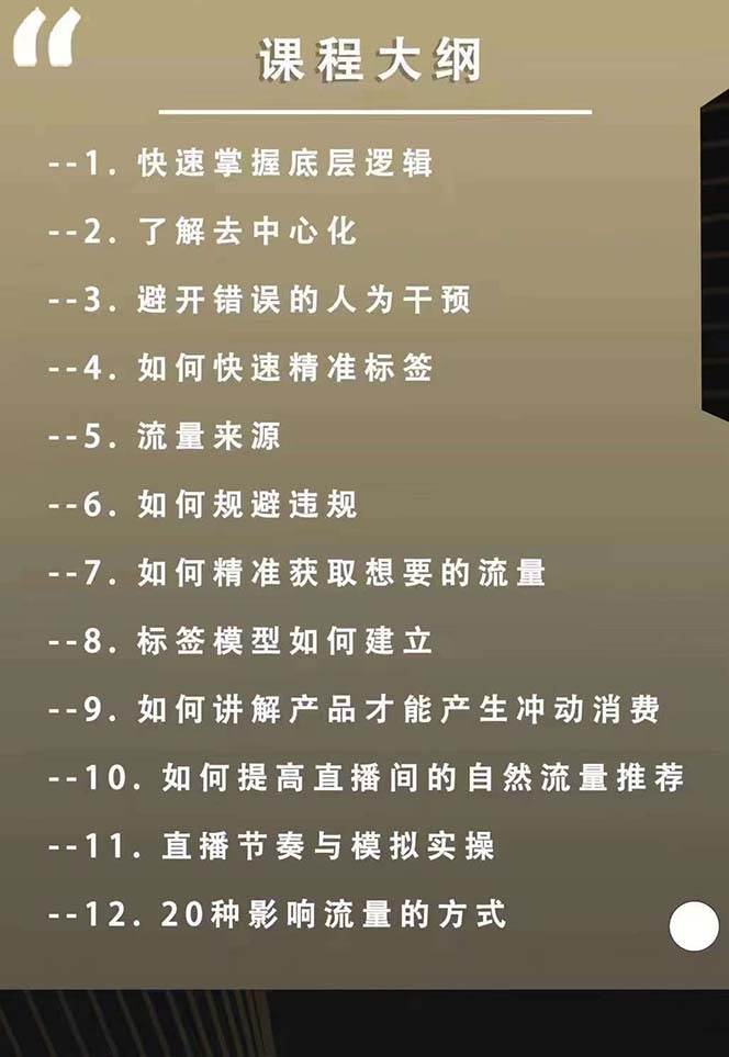 （12094期）主播运营【8月新课】拉爆自然流，做懂流量的主播新规政策下，自然流破…-旺仔资源库