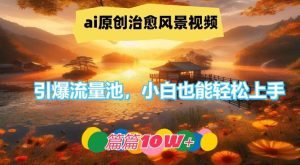 ai原创治愈风景视频,引爆流量池,小白也能轻松上手,篇篇10w+【揭秘】-旺仔资源库