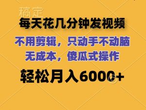 （12119期）每天花几分钟发视频 无需剪辑 动手不动脑 无成本 傻瓜式操作 轻松月入6…-旺仔资源库