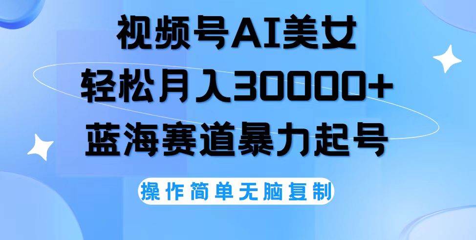 （12125期）视频号AI美女跳舞，轻松月入30000+，蓝海赛道，流量池巨大，起号猛，无…-旺仔资源库