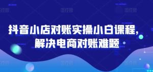 抖音小店对账实操小白课程,解决电商对账难题-旺仔资源库