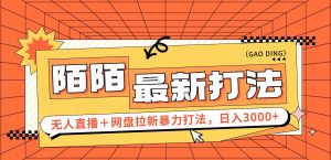 （12148期）日入3000+，陌陌最新无人直播＋网盘拉新打法，落地教程-旺仔资源库